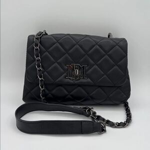 Badgley Mischka Black Quilted Shoulder Bag